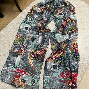 Ed Hardy Multicolor Tattoo-Inspired Scarf